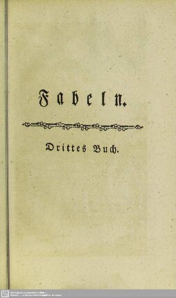 Fabeln. Drittes Buch