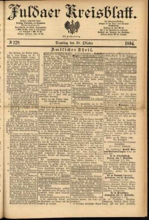 Ausgabe vom Dienstag, den 30. Oktober 1894.