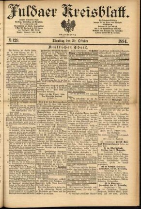 Ausgabe vom Dienstag, den 30. Oktober 1894.