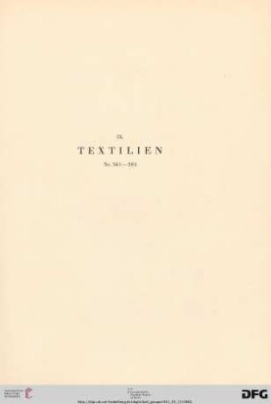 IX. Textilien (Nr. 361-385)
