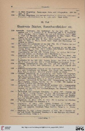 III. Teil: Illustrierte Bücher, Kunsthandbücher etc. (Nr. 1329 - 1580)