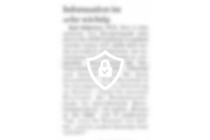 Information ist sehr wichtig