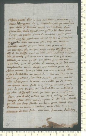 Brief von ... Mouron de Rubelles (Marquise) an Adelbert von Chamisso