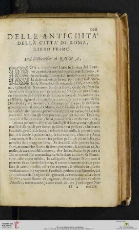 Delle antichita della Citta di Roma, libro primo