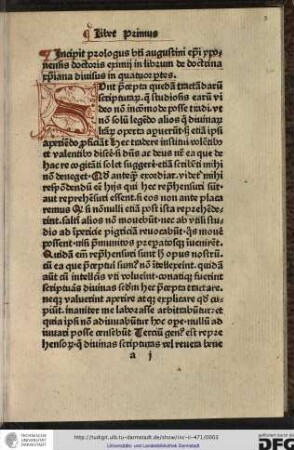 Incipit prologus beati Augustini episcopi Yponensis, doctoris eximii in librum de doctrina christiana, divisus in quatuor partes.