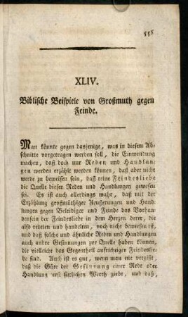 555-567, XLIV. Biblische Beispiele von Großmuth gegen Feinde.