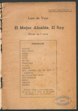 1937000300: El mejor alcalde, el rey : drama en 3 actos