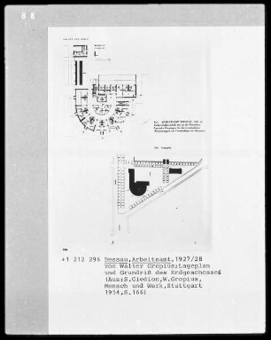 Grundriß des Arbeitsamtes in Dessau