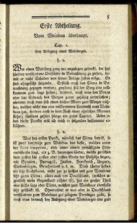 Erste Abtheilung. Vom Weinbau überhaupt.