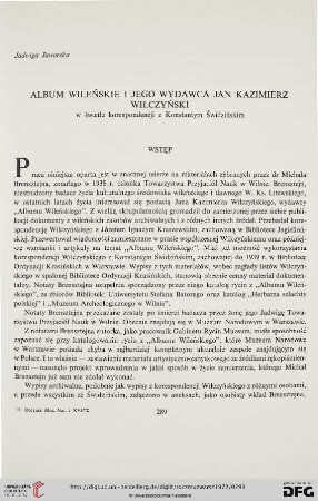16: Album Wileńskie i jego wydawca Jan Kazimierz Wilczyński : w świetle korespondencji z Konstantym Świdzińskim