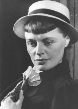 Portrait der Schauspielerin Gisela von Collande (1915-1960); aufgenommen 1946 während einer Aufführung des Theaterstückes "Liliom" von Ferenc Mólnar am Deutschen Schauspielhaus Hamburg