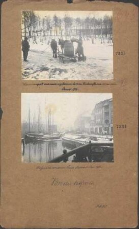 Wassertransport aus einem zugefrorenen See zum Wiederaufbau in Ostpreußen