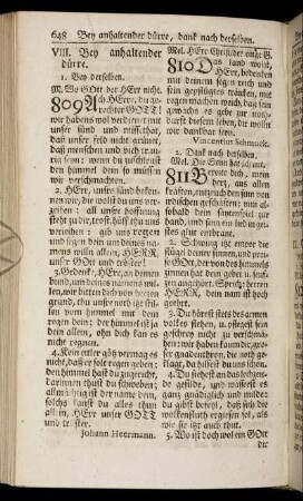 VIII. Bey anhaltender dürre. - XVI. Von feuersnoth.