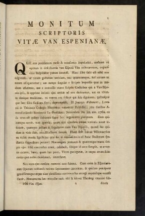 1-2, Monitum Scriptoris Vitae van Espenianae.