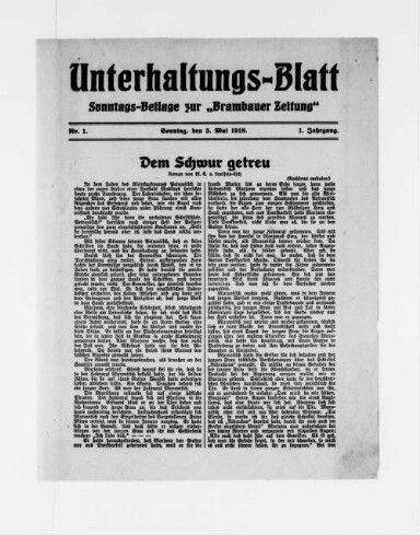 Titelseite einer Zeitung