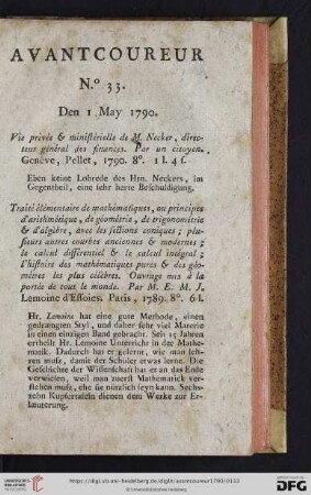 No. 33 - 40 No. (1. May - 16. May)