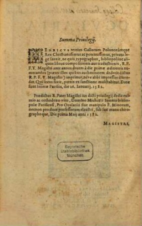 Ocularia et manipulus fratrum minorum licentia Franc. Gonzagae excerptus