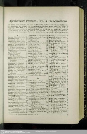 Alphabetisches Personen-, Orts- u. Sachverzeichniss