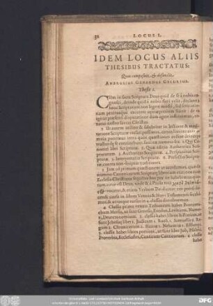 Idem Locus Aliis Thesibus Tractatus: Quas composuit & defendit Ambrosius Gerardus Geldrius.