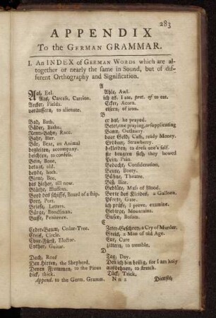 Appendix to the German Grammar.