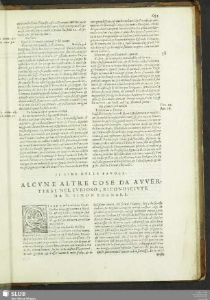 Il fine delle Favole. Alcune Altre Cose Da Avvertirsi Nel Furioso