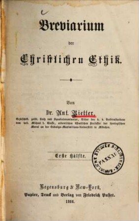 Breviarium der christlichen Ethik, 1