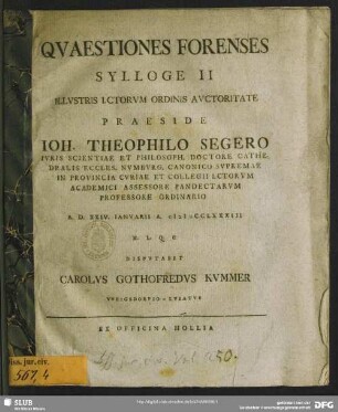 Quaestiones Forenses Sylloge II