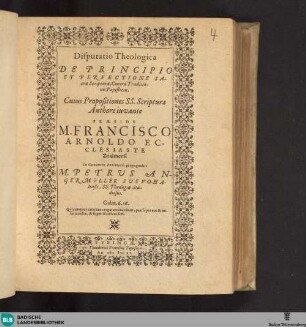 Disputatio theologica de principio et perfectione sacrae scripturae contra traditiones Papisticas