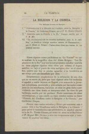 La religión y la ciencia.