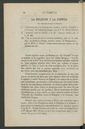 La religión y la ciencia.