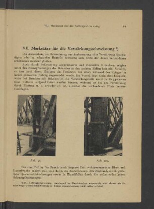 VII. Merksätze für die Verstärkungsschweissung.