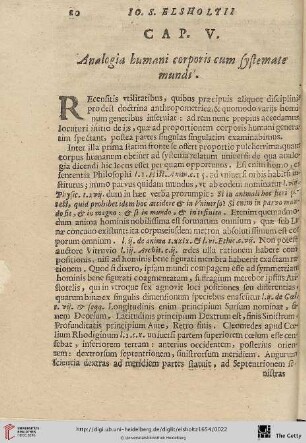 Cap. V.: Analogia humani corporis cum systemate mundi