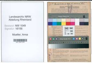 Entnazifizierung Anna Mueller , geb. 17.01.1915 (Ordensschwester)