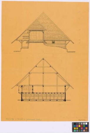 Oberried (Landkreis Freiburg): Küchle[r]hof, Oberriederstraße 20 in 79199 Oberried. Haupthaus (Nord-Ansicht, Querschnitt C-D)