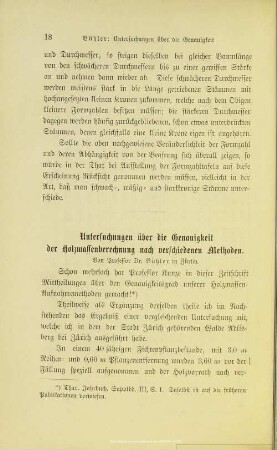 I.2. Untersuchungen über die Genauigkeit der Holzmassenberechnung nach verschiedenen Methoden
