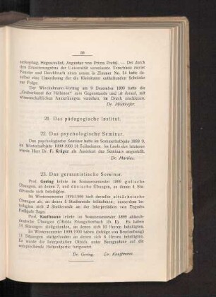 23. Das germanistische Seminar.
