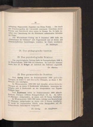 23. Das germanistische Seminar.