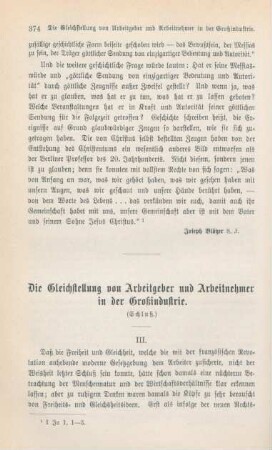 374-393 Die Gleichstellung von Arbeitgeber und Arbeitnehmer in der Großindustrie : Schluß