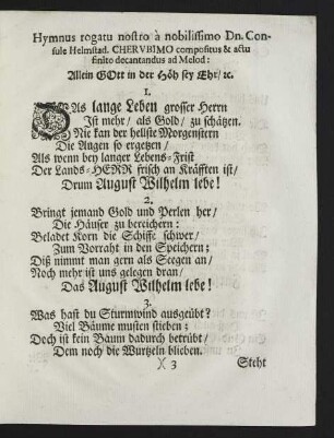 Hymnus rogatu nostro à nobilissimo Dn. Consule Helmstad. Cherumbimo ...