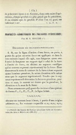 Propriétés géométriques des polygones funiculaires.
