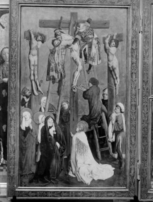Barbara-Altar — Passionsszenen — Kreuzigung und Kreuzabnahme — Kreuzabnahme