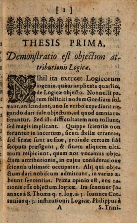 Theses Logicae De Prima & Secunda Mentis Operatione