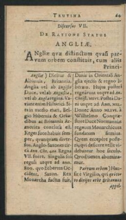 Discursus VII. De Ratione Status Angliae.