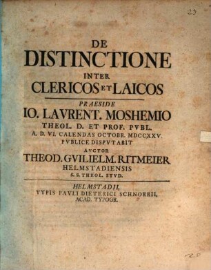 De distinctione inter clericos et laicos