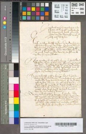 Beschrijving van stukken betreffende het geslacht Van Assendelft, van 1558-1577, door Zijn Genade Van Brederode overgeleverd aan den Heere van Assendelft, 17 Juli 1610. Gemerkt K.