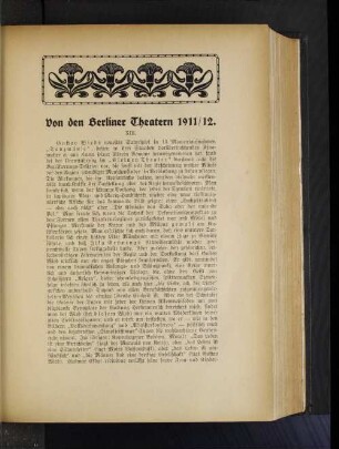 Von den Berliner Theatern 1911/12