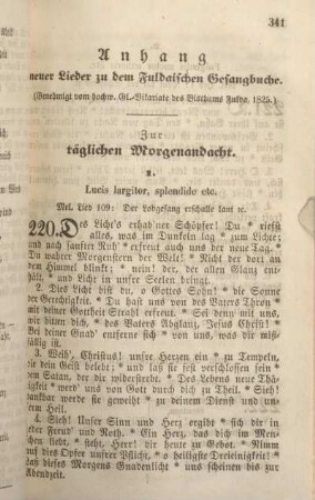 Anhang neuer Lieder zu dem Fuldaischen Gesangbuche. l