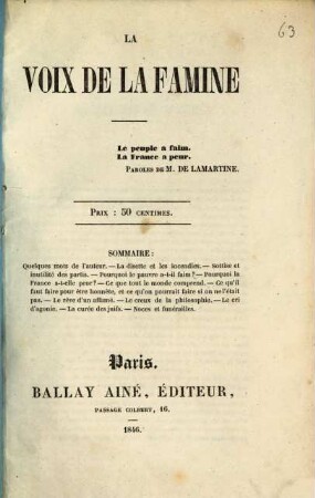 La Voix de la famine