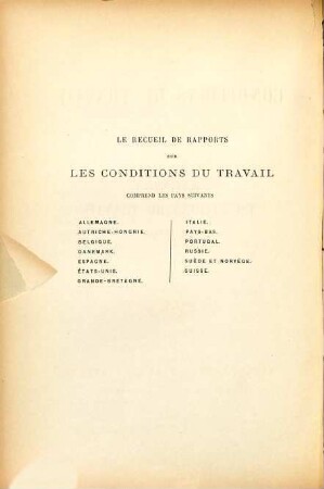 Les conditions du travail en Italie : Rapport