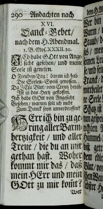 XVI. Danck-Gebet, nach dem H. Abendmahl